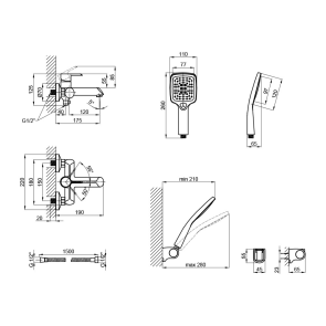 Смеситель для ванны Qtap Grand (c душевым гарнитуром) QTGRAWCR006 Chrome/White №2