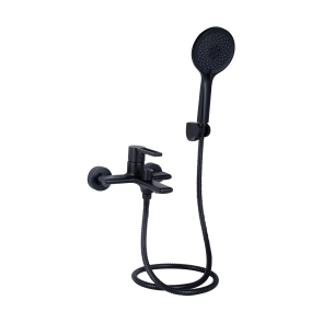 Змішувач для ванни Qtap Taurus (з душовим гарнітуром) QTTAU259BLM45662 Black Matt №1