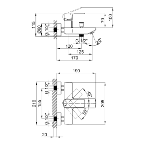 Змішувач для ванни Qtap Lipno QTNH3023101DCB Black Matt №2