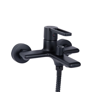 Змішувач для ванни Qtap Taurus (з душовим гарнітуром) QTTAU259BLM45662 Black Matt №3
