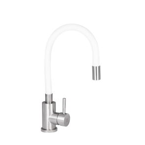 Смеситель Для кухни Lidz Aria 015F3 с гибким изливом (k35) LDARI015F3WHI43362 White / Nickel №1