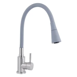 Змішувач для кухні Lidz Aria 015F31 з гнучким виливом (k35) LDARI015F31GNK31871 Grey / Nickel №1