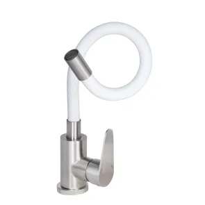 Смеситель Для кухни Lidz Vida 015F3 с гибким изливом (k35) LDVID015F3WHI43357 White / Nickel №3