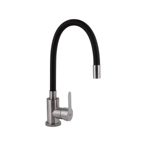 Смеситель Для кухни Brinex Pure 015F3 с гибким изливом Nickel/Black BRIPUR015F3NKB №1