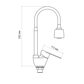Смеситель Для кухни Lidz Tani 008F4 с гибким изливом (k40) LDTAN008F4CRM44972 Chrome №2