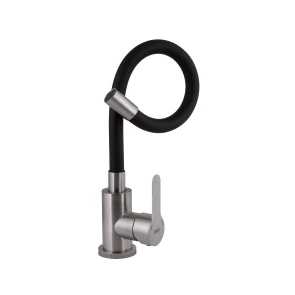 Смеситель Для кухни Brinex Pure 015F3 с гибким изливом Nickel/Black BRIPUR015F3NKB №3