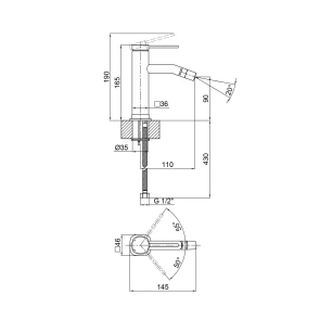 Змішувач для биде Qtap Robin QTROB2060102K Black Chrome №2