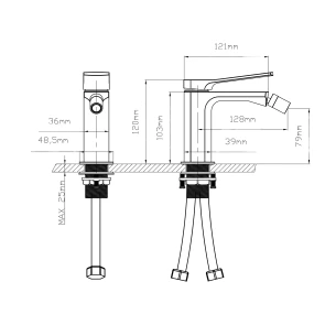 Змішувач для біде Qtap Slavonice QTSLA255BLM45922 Black Matt №2