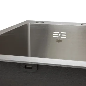 Мийка для кухні інтегрована Lidz Handmade H7849R крило праворуч (LDH7849BRUR45591) Brushed Steel 3,0/1,0 мм №4