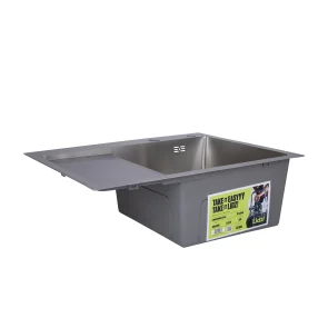 Мийка для кухні інтегрована Lidz Handmade H6350L крило ліворуч (LDH6350BRUL45588) Brushed Steel 3,0/1,0 мм №3