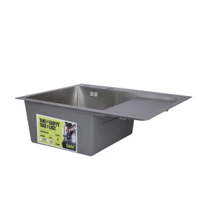 Мийка для кухні інтегрована Lidz Handmade H6350R крило праворуч (LDH6350BRUR45587) Brushed Steel 3,0/1,0 мм №3