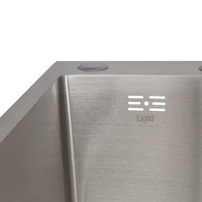 Мийка для кухні інтегрована Lidz Handmade H6350R крило праворуч (LDH6350BRUR45587) Brushed Steel 3,0/1,0 мм №4