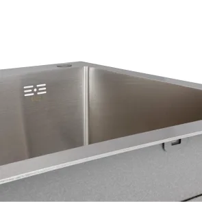Мийка для кухні інтегрована Lidz Handmade H7849L крило ліворуч (LDH7849BRUL45592) Brushed Steel 3,0/1,0 мм №4