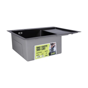 Мийка для кухні інтегрована Lidz Handmade H6350BR крило праворуч (LDH6350BRPVD45590) Brushed Black PVD 3,0/1,0 мм №5