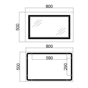 Дзеркало Qtap Cardinal 500х800 з LED-підсвічуванням Touch, з антизапотіванням, з димером, рег. темп. кольору (3000-6500K) Reverse QT0478C5080 №2