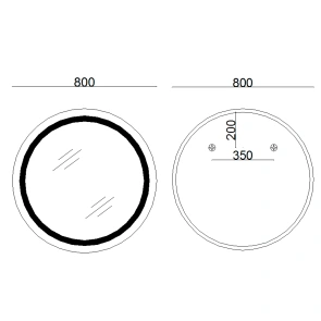Дзеркало Lidz Aria R800 з LED-підсвічуванням Touch, з антизапотіванням, з димером, рег. яскравості LD78LR800 №2