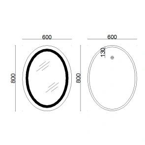 Дзеркало Lidz Vida 800х600 з LED-підсвічуванням Touch, з антизапотіванням, з димером, рег. яскравості LD78LF6080 №2