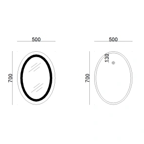 Дзеркало Lidz Vida 700х500 з LED-підсвічуванням Touch, з антизапотіванням, з димером, рег. яскравості LD78LF5070 №2