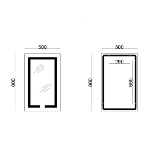 Дзеркало Lidz Kubis 500х800 з LED-підсвічуванням Touch, з антизапотіванням, з димером, рег. яскравості LD78LF9365080 №2