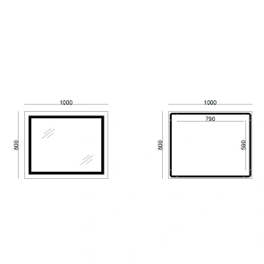 Зеркало Lidz Kubis 1000х800 с LED-подсветкой Touch, с антизапотеванием, с диммером, рег. яркости LD78LF61410080 №2