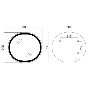 Зеркало Qtap Gemini 800х700 с LED-подсветкой Touch, с антизапотеванием, с диммером, рег. темп. цвета (3000-6500K) Reverse QT2578R8071W №2