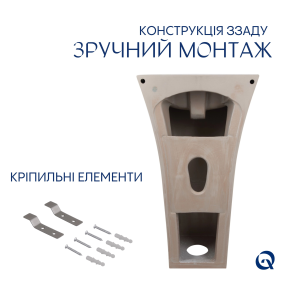 Раковина напольная моноблок Qtap Crow 445x420x840 White QT0511G315WN №6