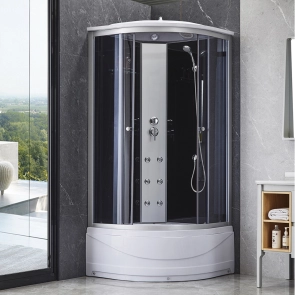 Гідромасажний бокс Lidz Tani SBM90x90.SAT.HIGH.GR, скло тоноване 4 мм №10