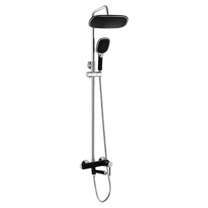 Душова система універсальна Qtap Grand на три споживача (з виливом) QTGRABCR1004 Chrome/Black №1