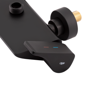 Душевая система универсальная Qtap Sloup на три потребителя (с изливом) c полочкой QTSL51105OGB Black Matt №4