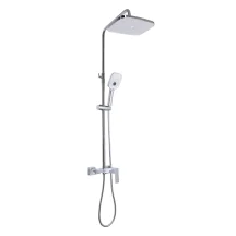 Душевая система универсальная Qtap Gemini на три потребителя (с изливом) QTGEM111CRW45687 Chrome/White
