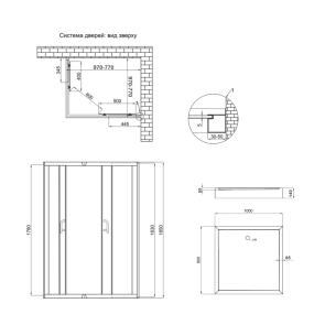 Душевая кабина Lidz Wawel SC100x80.SAT.LOW.FR, стекло Frost 5 мм + Lidz Душевой поддон KAPIELKA ST100x80х14 №2
