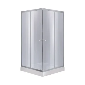 Набор Lidz душевая кабина Wawel SC80x80.SAT.LOW.GR, стекло тонированное 4 мм + поддон Mazur №1