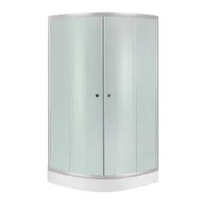 Душова кабіна Lidz Latwa SC90x90.SAT.LOW.FR, скло Frost 4 мм + Lidz Душовий піддон KAPIELKA ST90x90x15 №1