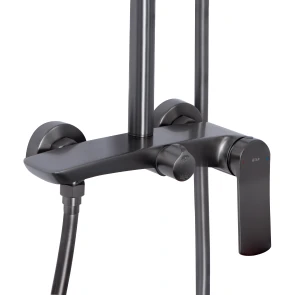 Душова система для душу Qtap Slavonice на два споживача QTSLA110GMB45913 Gunmetal Black PVD №3