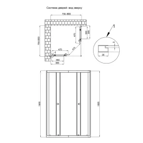 Душова кабіна Qtap Pisces BLA107-9SC5 75-90x75-90 см, скло Clear 5 мм без піддона №2