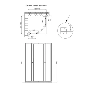 Душова кабіна Qtap Pisces BLA109-11SC5 90-105x90-105 см, скло Clear 5 мм без піддона №2