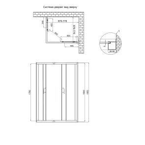 Душова кабіна Lidz Wawel SC100x80.SAT.LOW.FR, скло Frost 5 мм без піддона №2