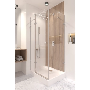 Душова кабіна Qtap Capricorn CRM1018RC6 100х80 см, скло Clear 6 мм, CalcLess, без піддона №10