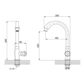 Кран на одну воду для кухни Brinex BW 269 №2