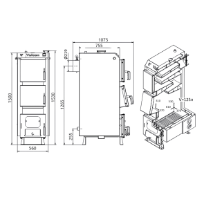 Котел твердопаливний сталевий Thermo Alliance Vulcan V 4.0 SF 35 №8