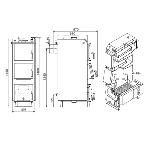Котел твердопаливний сталевий Thermo Alliance Vulcan V 4.0 SF 20 №8