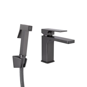 Смеситель для раковины Qtap Gemini (с гигиеническим душем) QTGEM272GMB45692 Gunmetal Black PVD №1