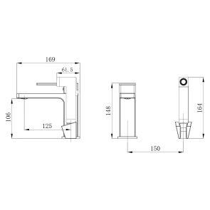 Змішувач для раковини Qtap Gemini (з гігієнічним душем) QTGEM272BLM45690 Black Matt №2