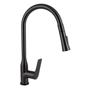 Змішувач для кухНі Qtap Vlasta New з висувним виливом QTVLA344GMB45647 Gunmetal Black PVD №1