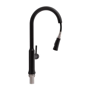Змішувач для кухНі Qtap Baruska з висувним виливом QTBAR9137103UB Black Matt №3