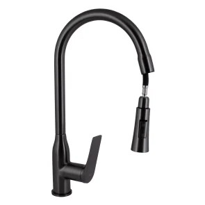 Змішувач для кухНі Qtap Vlasta New з висувним виливом QTVLA344GMB45647 Gunmetal Black PVD №3
