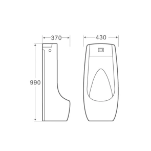 Писсуар напольный Qtap Scorpio с ИК-датчиком автоматического смыва 430х370х990 White QT1488101HW №2