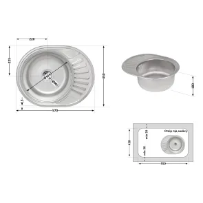 Кухонная мойка Lidz 5745 0,8 мм Micro Decor (LIDZ5745MDEC) №2