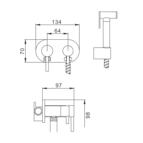 Гігієнічний душ Frap F7508 з приладовим краном 1/2", хром №6