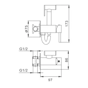 Гігієнічний душ FRAP F7505-2, хром №3
